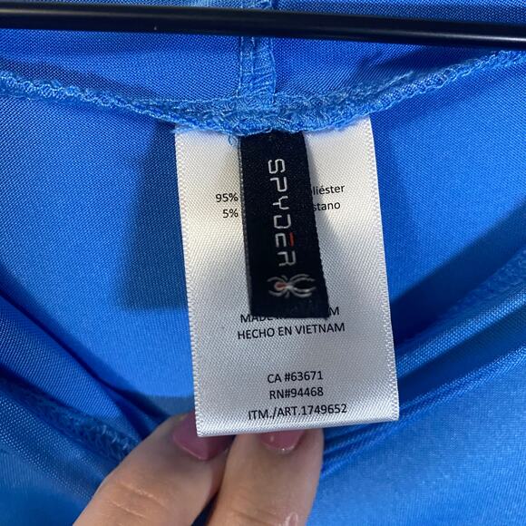 Spyder Short Sleeve Hooded Lightweight Light Blue Short Athleisure Dress Sz XL - Picture 4 of 8